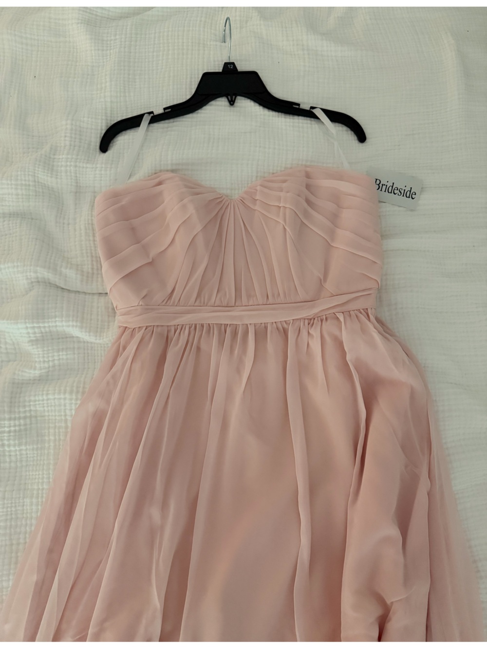 NWT! Blush Pink Strapless Chiffon Dress